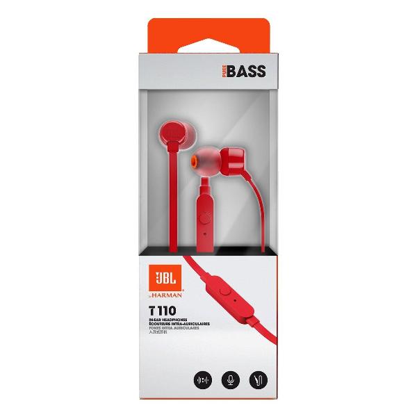 Изображение товара Наушники-вкладыши JBL T110 Red