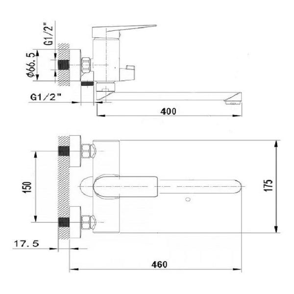 Изображение товара Смеситель для ванны Wisent W2203