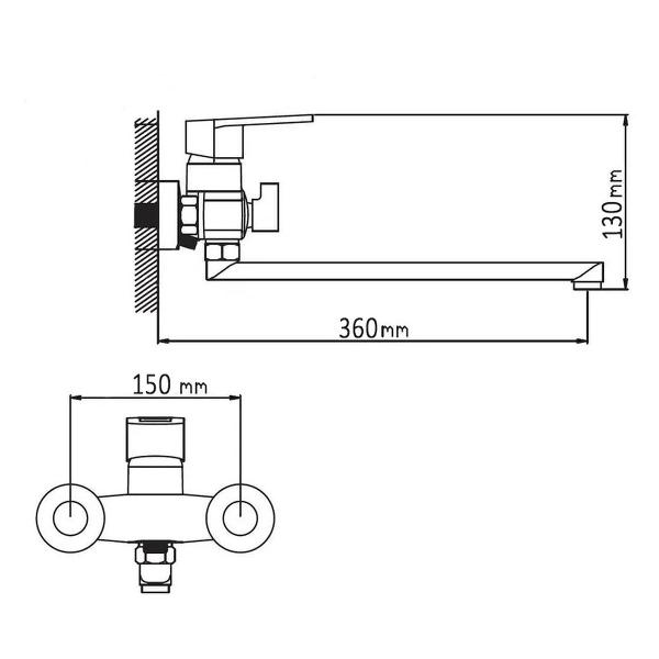 Изображение товара Смеситель для ванны Wisent WP2230