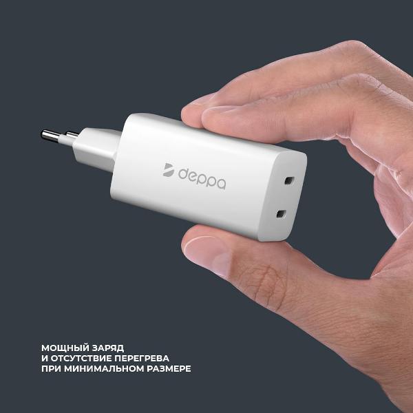 Изображение товара Сетевое зарядное устройство Deppa USB-C Power Delivery GaN 65W 11445