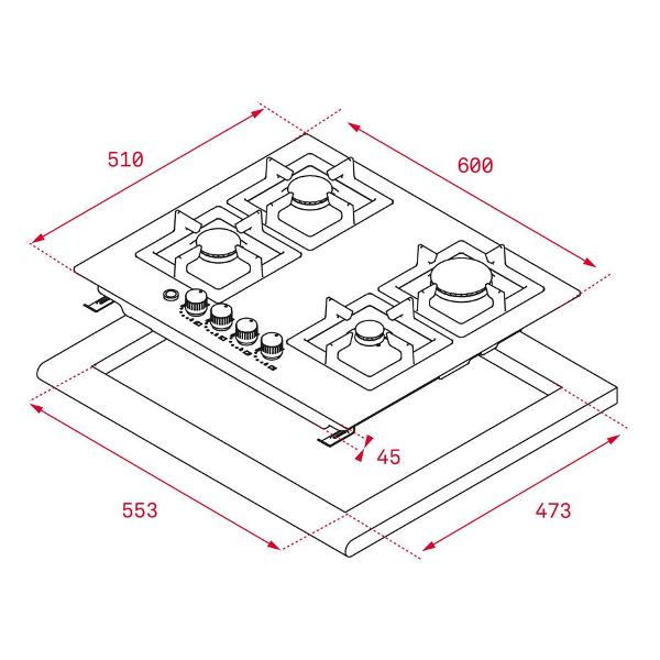 Варочная панель газовая размеры для встраивания в столешницу