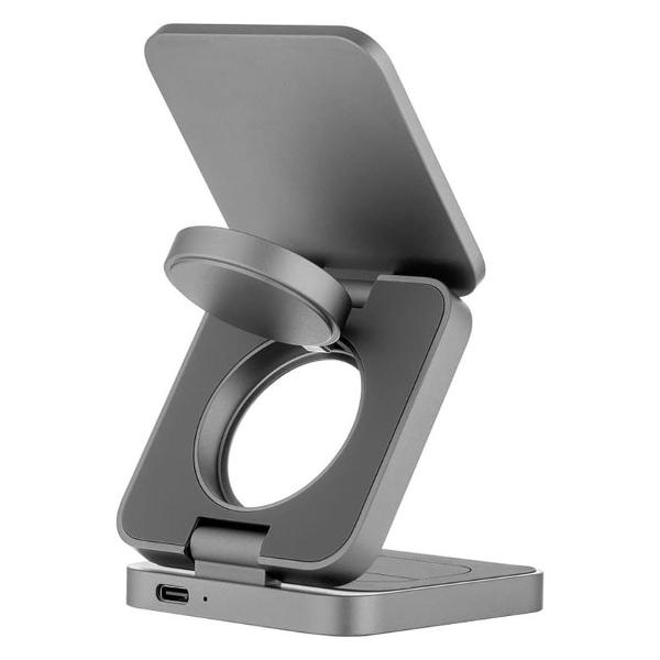 Изображение товара Беспроводное зарядное устройство uBear Balance 3 в 1 с поддержкой MagSafe (WL09SG31-ADM)