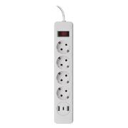 Изображение товара Сетевой фильтр Uniel S-GSR4-3 U2C1 WHITE/GREY