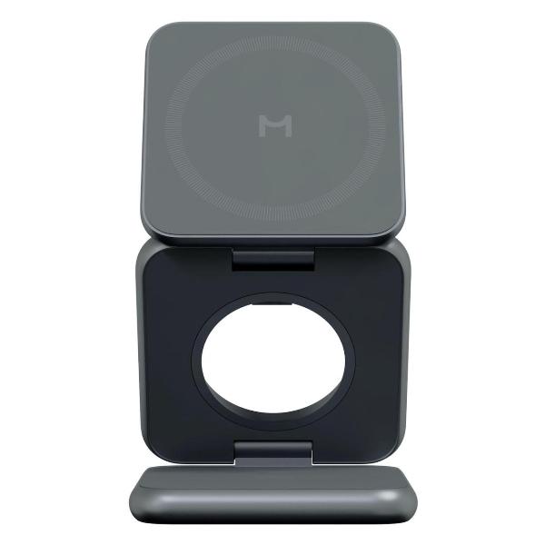 Изображение товара Беспроводное зарядное устройство Magssory Fold 3 в 1 (WCH023) темно-серое