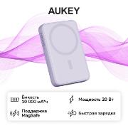 Изображение товара Внешний аккумулятор Aukey Magnetic 10000mah Qi 20W фиолетовый