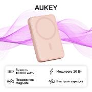 Изображение товара Внешний аккумулятор Aukey Magnetic 10000mah Qi 20W розовый