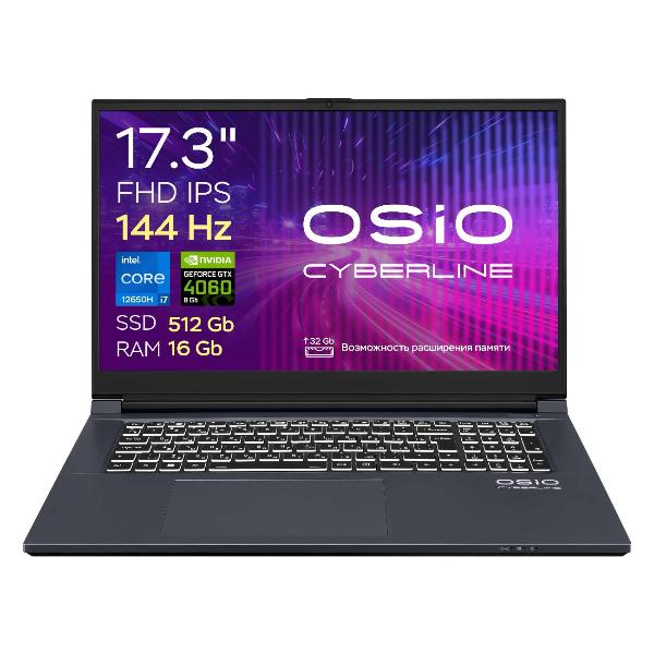 Ноутбук игровой OSiO CyberLine C170i-003/i7-12650H/RTX4060 8Gb/16/512