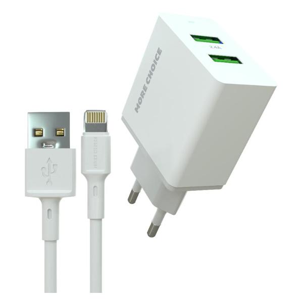 Сетевое зарядное устройство для смартфона MoreChoice NC11i белое NC11i белое