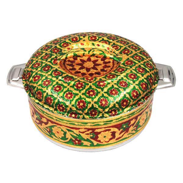 Изображение товара Термокастрюля BORGHOUSE Meenakari, 5,0 л Green/ Gold