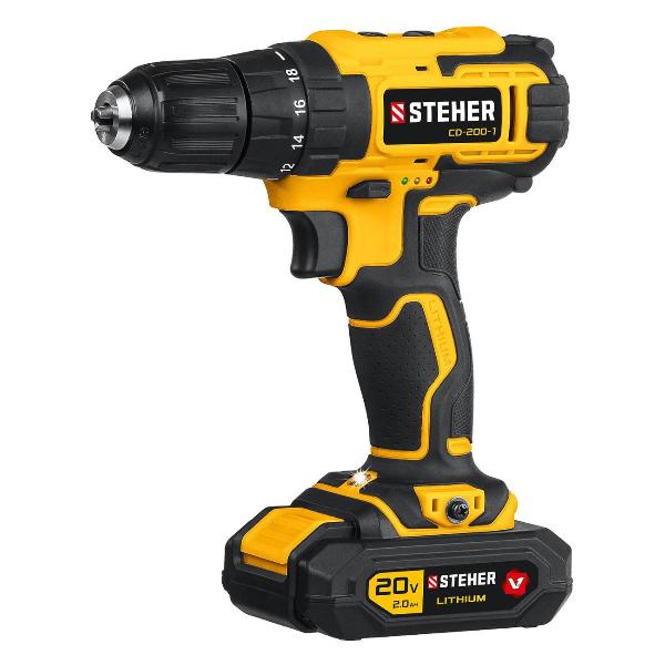 Изображение товара Шуруповерт аккумуляторный Steher 20 В 1 АКБ в кейсе (CD-200-1)