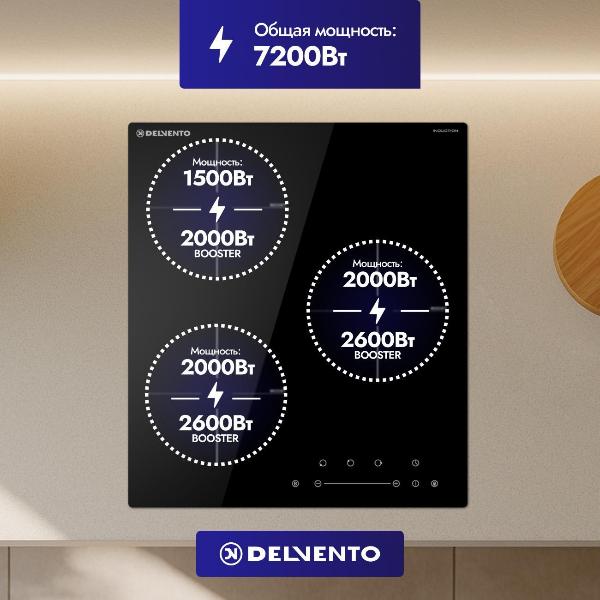 Изображение товара Встраиваемая индукционная панель независимая Delvento V45I73S210