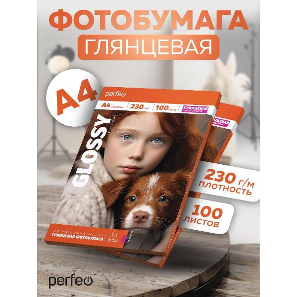 Изображение товара Фотобумага для принтера Perfeo PF-GLA4-230/100
