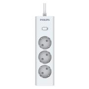 Изображение товара Сетевой фильтр Philips 3 розетки, кабель - 3 м, белый