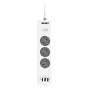 Изображение товара Сетевой фильтр Philips (PD/QC3.0 5/9/12В), 20 Вт, кабель - 2 м, белый