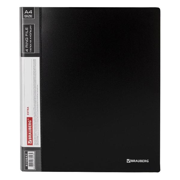 Изображение товара Папка А4 для документов Brauberg EXTRA, до 300 листов ЧЕРНАЯ, 0,8мм, 270547