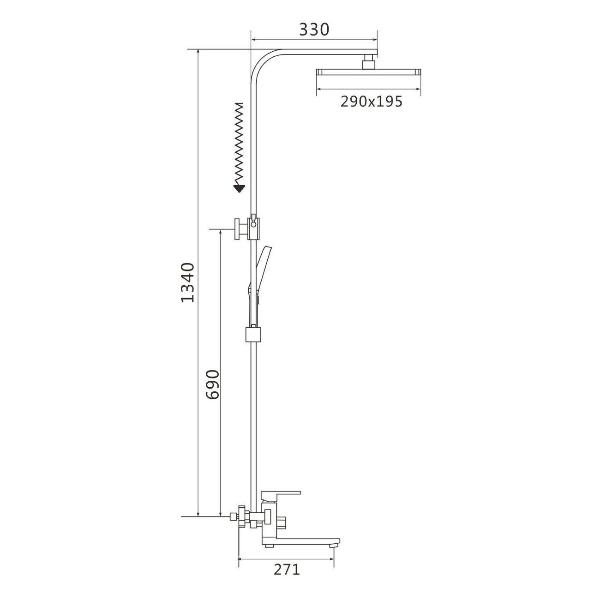 Изображение товара Смеситель для ванны Shevanik S7036H