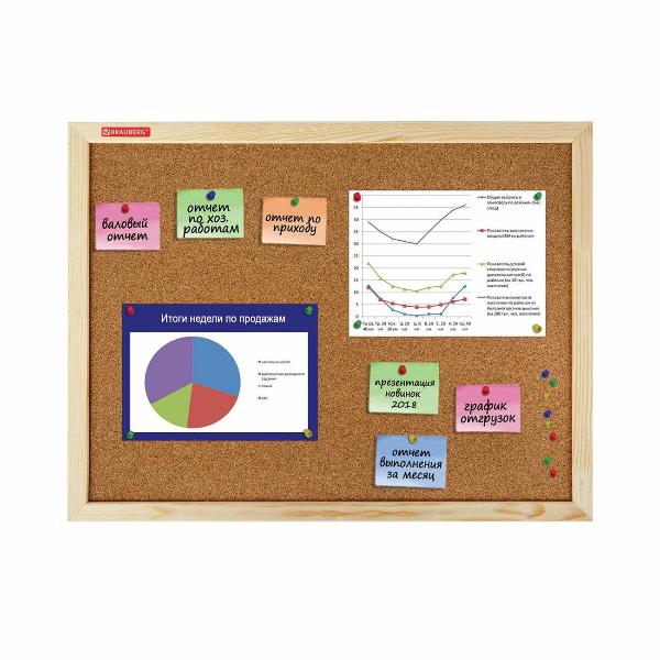 Изображение товара Доска маркерная Brauberg Wood 45х60см деревян.рамка 238310