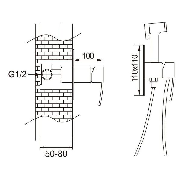 Изображение товара Гигиенический душ Rose R1505T-2