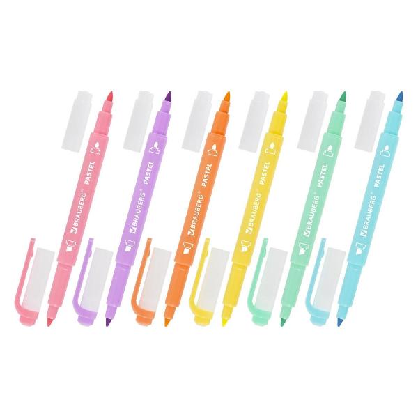Изображение товара Фломастер Brauberg PASTEL двусторонние 6 цветов 152518