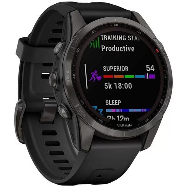 Изображение товара Смарт-часы Garmin Fenix 7S Sapphire Solar 42mm черный ремешкок