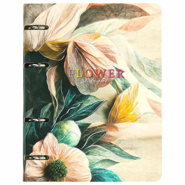 Изображение товара Тетрадь на кольцах 120 листов Brauberg 120л Нежные цветы 404737