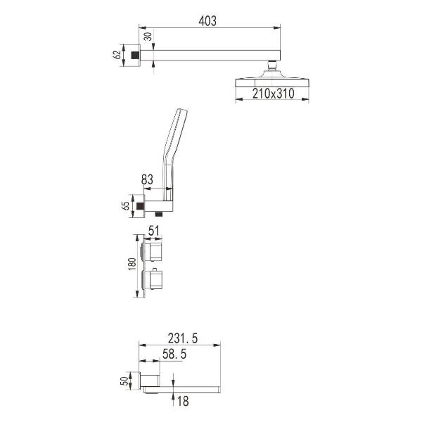 Изображение товара Душевая система Rose R1595T
