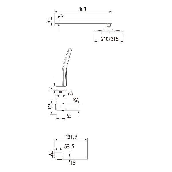 Изображение товара Душевая система Rose R1095T