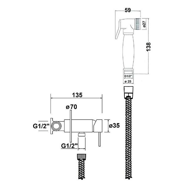 Изображение товара Гигиенический душ AQUAme AQM6010CR