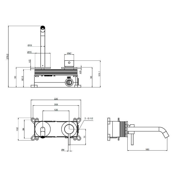 Изображение товара Смеситель AQUAme Siena AQM6215CR