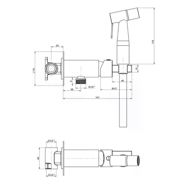 Изображение товара Гигиенический душ Paini CAPW442R