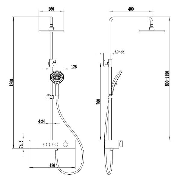 Изображение товара Душевая система AQUAme AQM8009CR