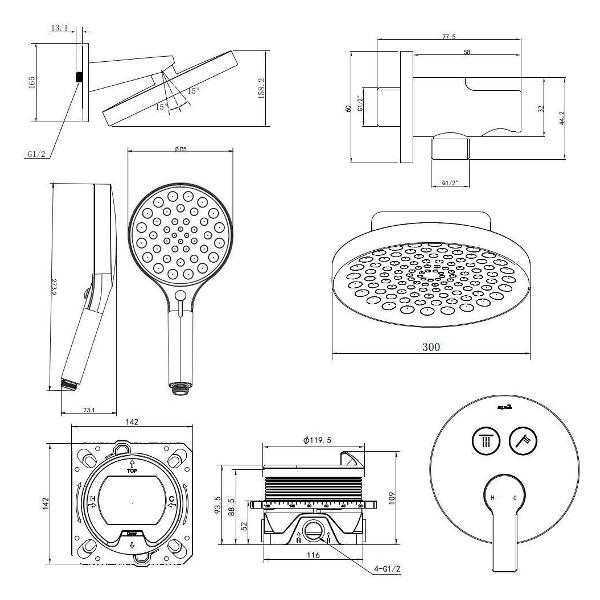 Изображение товара Душевая система AQUAme AQM8402MB