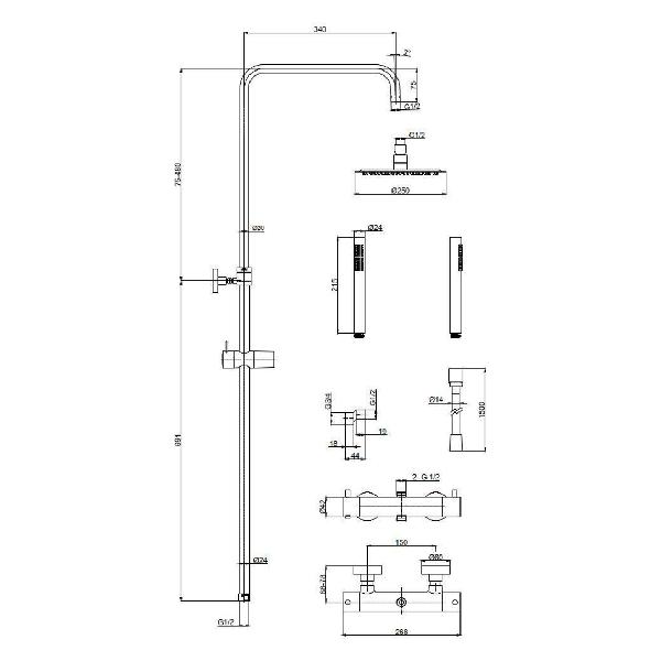 Изображение товара Душевая система AQUAme AQM8006CR