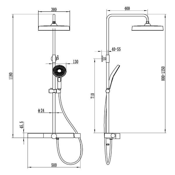 Изображение товара Душевая система AQUAme AQM8010CR