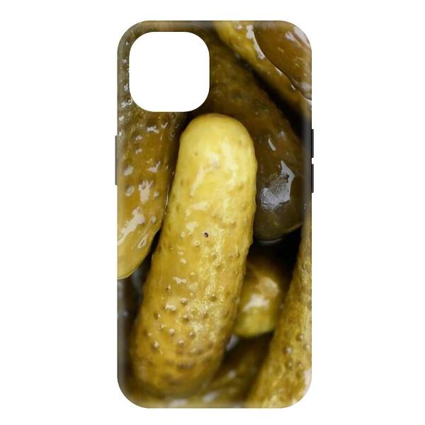 Изображение товара Чехол Krutoff Огурчики для iPhone 15 черный (477356)