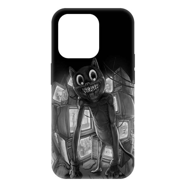 Изображение товара Чехол Krutoff для iPhone 15 Pro Картун Кэт, черный (477623)