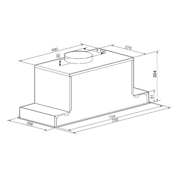 Изображение товара Вытяжка полностью встраиваемая Graude LB 75.1 W