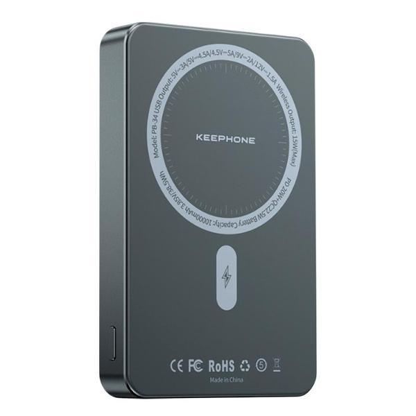 Изображение товара Внешний аккумулятор Keephone Lucci MagSafe 10000 мАч серебристый металл
