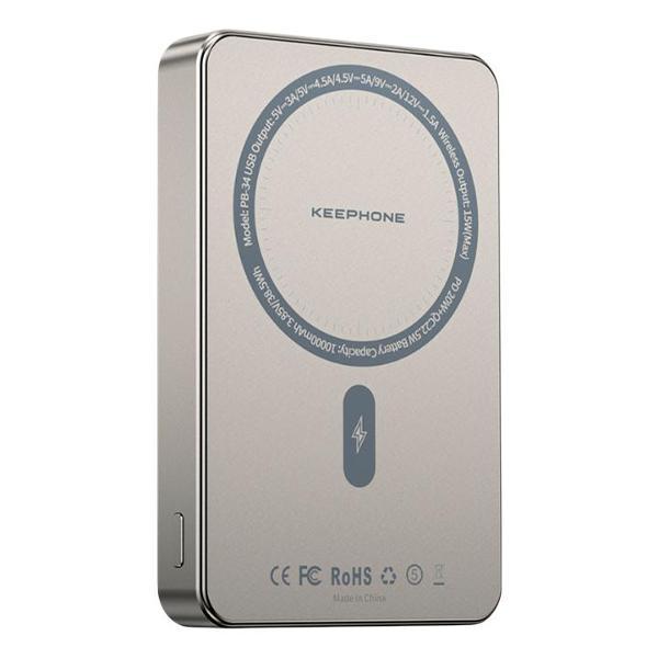 Изображение товара Внешний аккумулятор Keephone Lucci MagSafe 10000 мАч титановый серый