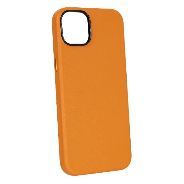 Изображение товара Чехол Leather Co для iPhone 15 (New line) оранжевый