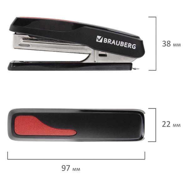Изображение товара Степлер Brauberg №10 EXTRA до 20л, черно-красный BRG