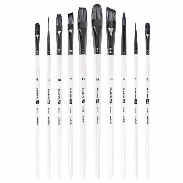 Изображение товара Кисть художественная Brauberg синтетика 10шт ПВХ пенал № 1-10 201050