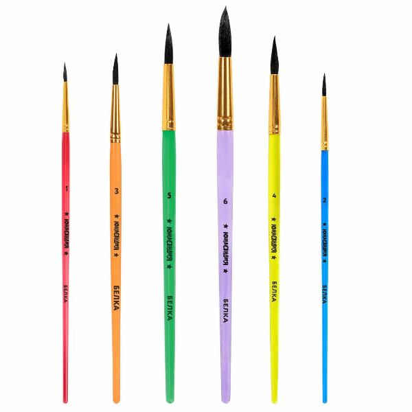 Изображение товара Кисть художественная Юнландия 6шт (белка №1-6) 201082