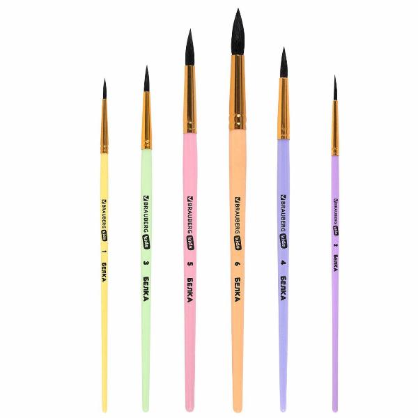 Изображение товара Кисть художественная Brauberg 6шт (белка №1-6) KIDS 201083