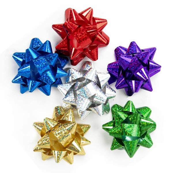Изображение товара Бант Золотая сказка Бант-звёздочка 7,5см, 6шт, голография 591843