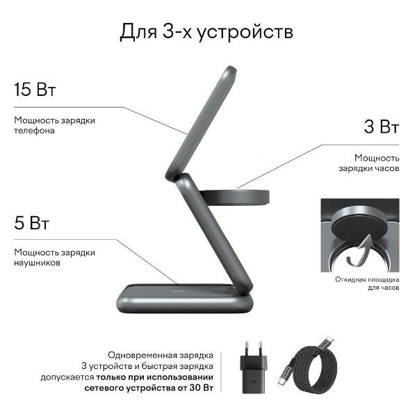 Изображение товара Беспроводное зарядное устройство Magssory WCH063 Midnight