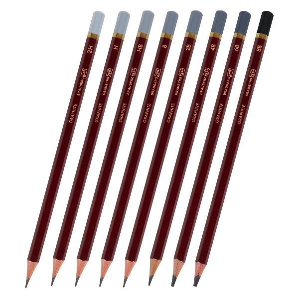 Изображение товара Карандаши Brauberg ч/гр ART PREMIERE 8шт 2H-8B пенал 181894