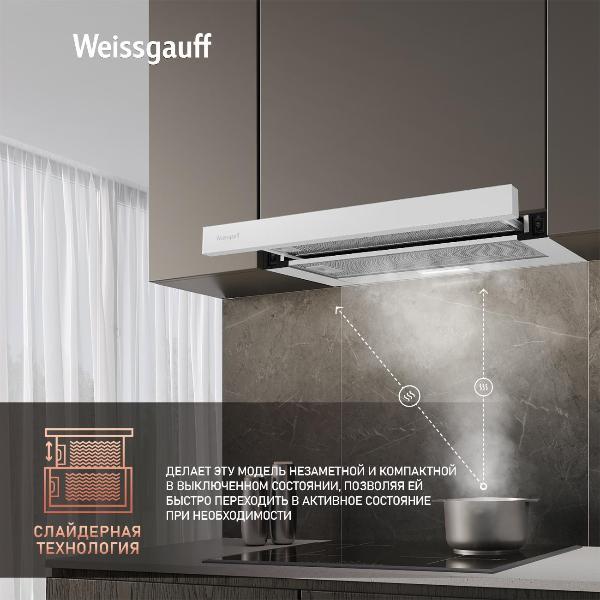 Изображение товара Вытяжка встраиваемая в шкаф Weissgauff TEL 600 White Glass