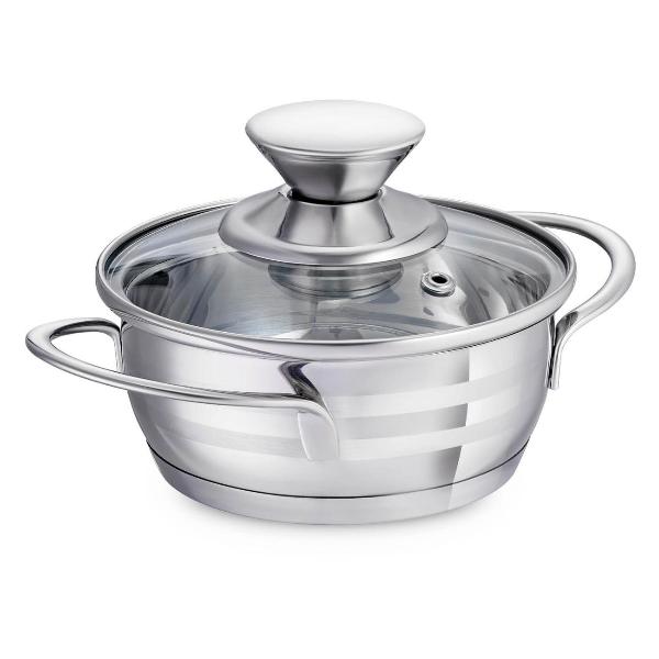 Изображение товара Кастрюля 12см/0.6л с крышкой REGENT inox Bimbo vitro