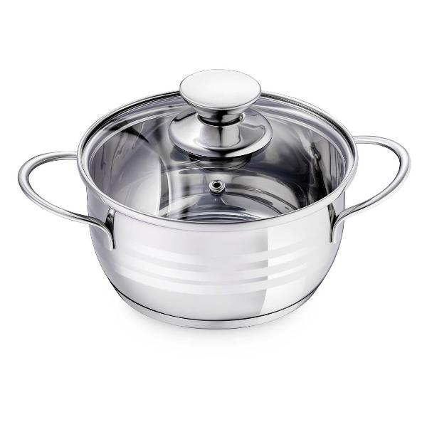 Изображение товара Кастрюля 16см/1.5л с крышкой REGENT inox Bimbo vitro